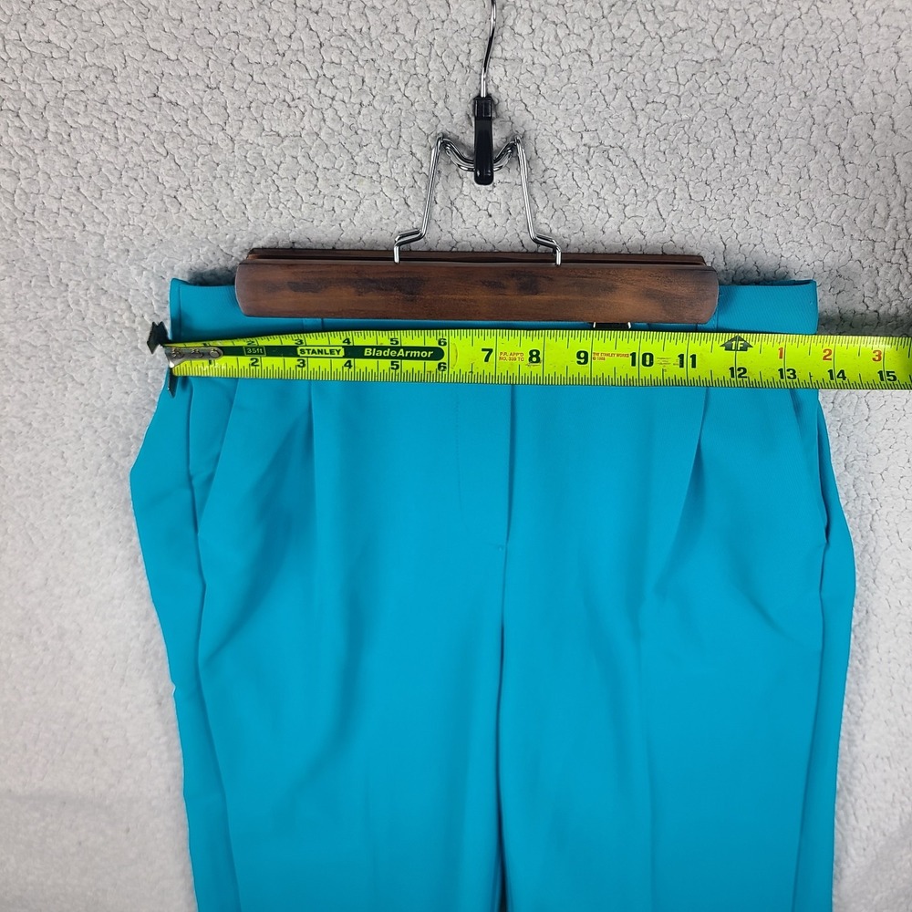 C by One Teal Blue pull on Elastic wide leg ankle length pants front tie XS NWT - Picture 3 of 12